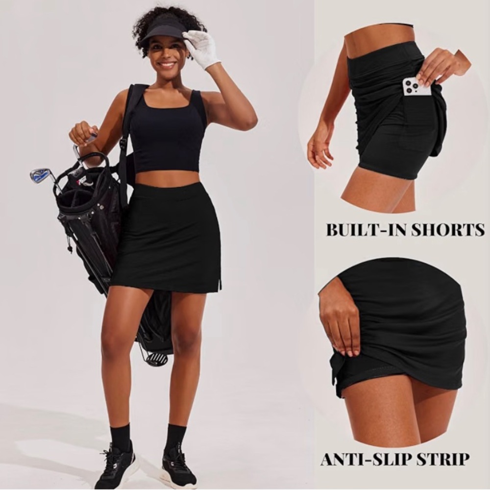 NWOT Skort Black 16” A-Line MEDIUM - Picture 6 of 8